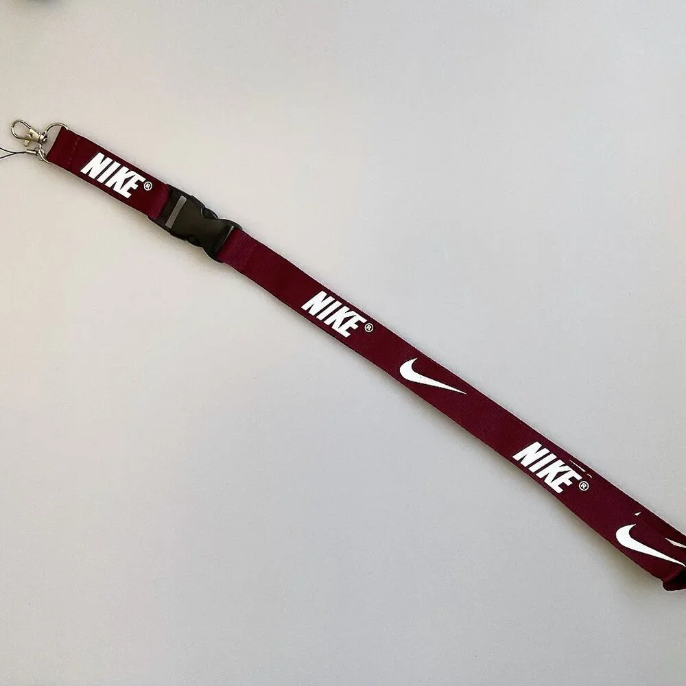NEW (NWOT) NIKE LANYARD ID BADGEHOLDER  KEYCHAIN MAROON AND WHITE